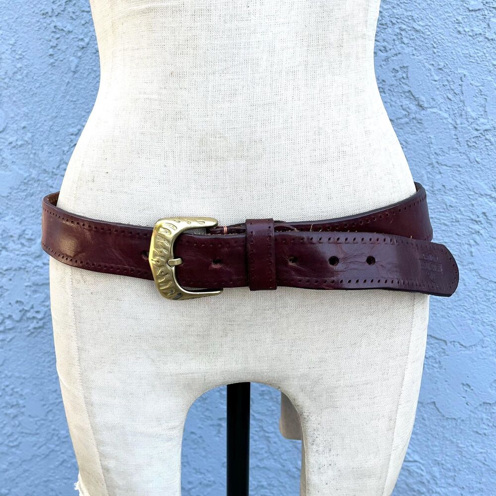 Vintage Harley Davidsonleather Belt in Brown Size 36/38